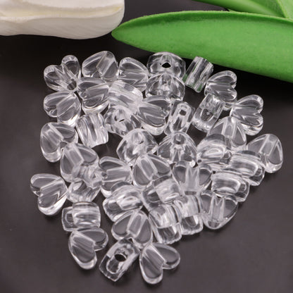 FS4918- 10mm Heart Plate Based Beads, Flat Transparent Heart Base Plate, 7mm Thick
