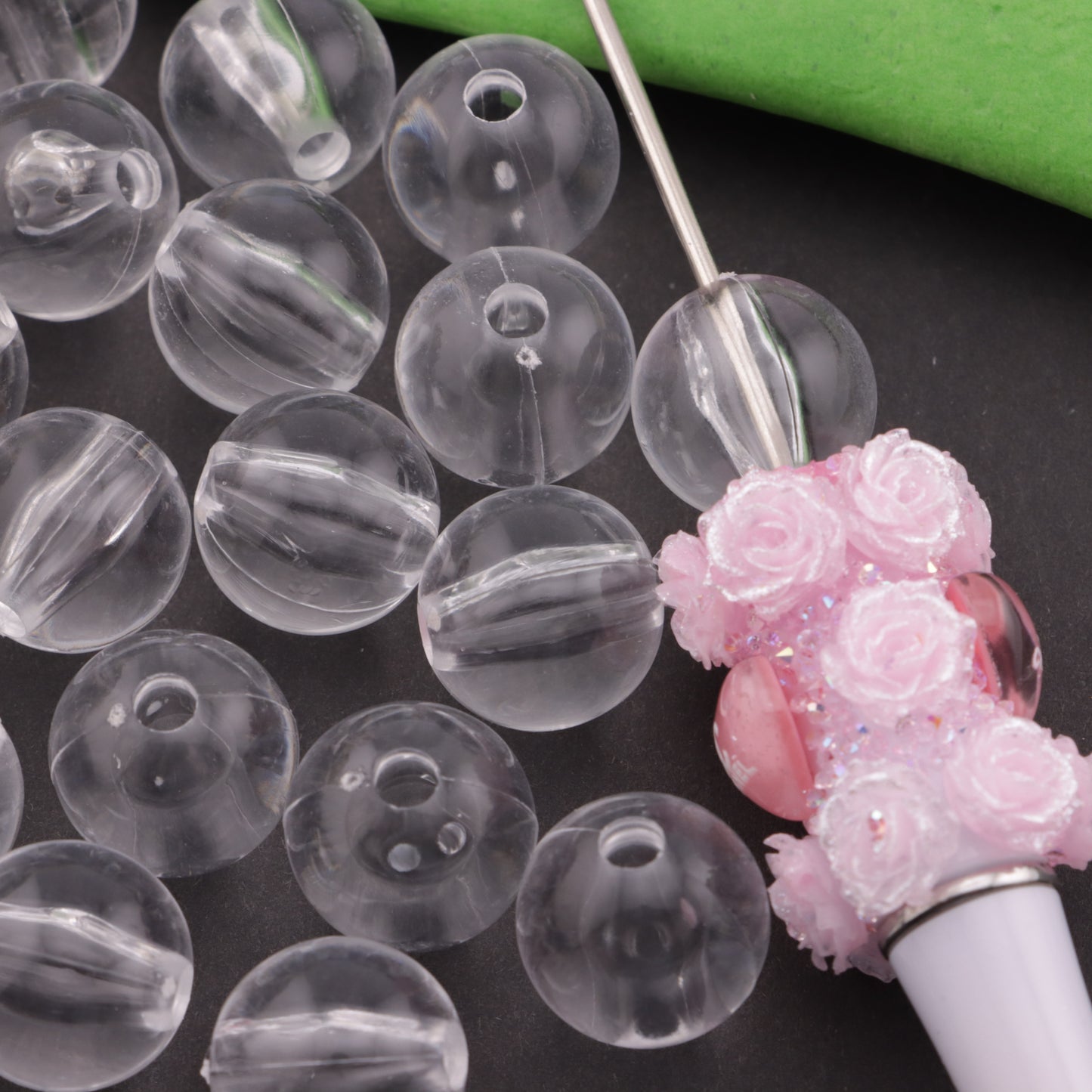 FS5578- 16mm Clear Round Based Beads Fit For Pen