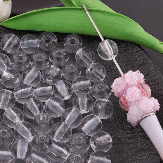 FS5577- 12mm Clear Round Based Beads Fit For Pen