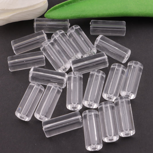 FS5671- Height 25mm, A Transparent Cylindrical Bead With A Height Of 25mm And A Width Of 11mm