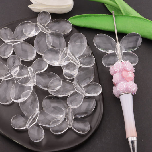 FS1799- 35*45mm Clear Butterfly Beads, Transparent Large Butterfly Base Beads