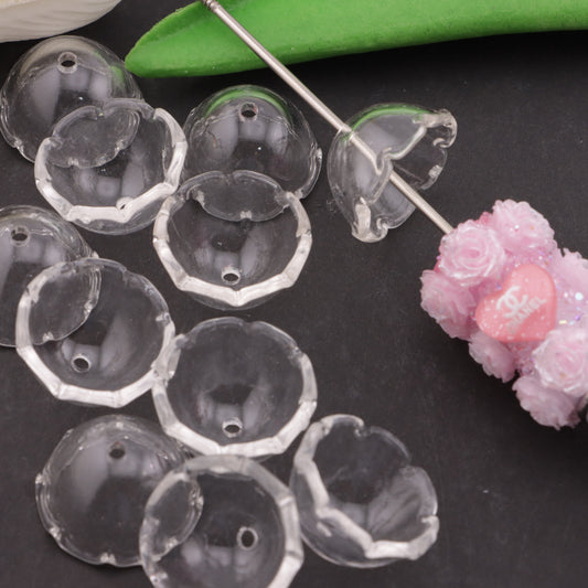FS3028- 18×22mm Half Round Beads With Wavy Edges