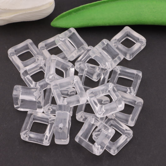 FS0856- 27mm Square Hollow Based Beads Fit For Pens Hollowed-Out Square Bottom Beads