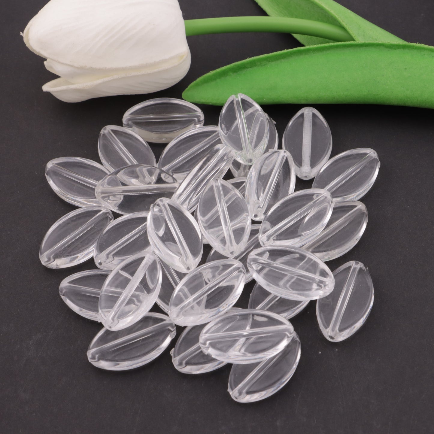FS5230- 25*15mm Clear Horse Eye Based Beads, 6mm Thick, Fit Pen