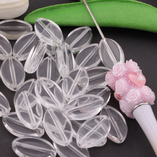 FS5230- 25*15mm Clear Horse Eye Based Beads, 6mm Thick, Fit Pen