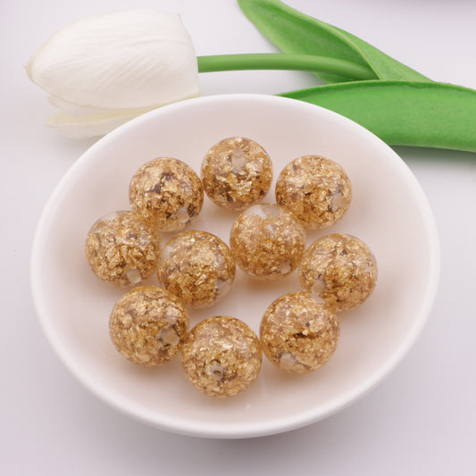 FS5488- 20mm Gold Foil Resin Beads
