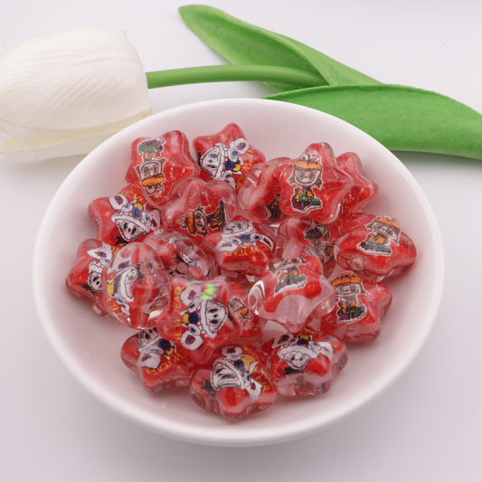 FS3382-20mm Star Labubu Oil Painting Beads