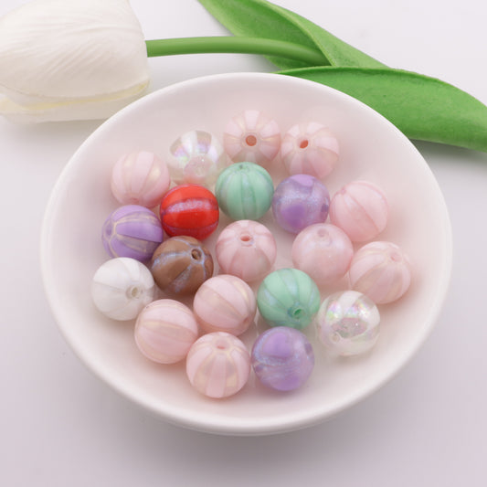 FS1729- 16mm Fine Glitter Pumpkin Beads