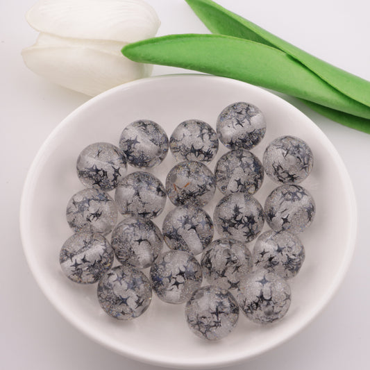 FS3545- 16mm Fine Glittering Star Shaped Resin Beads