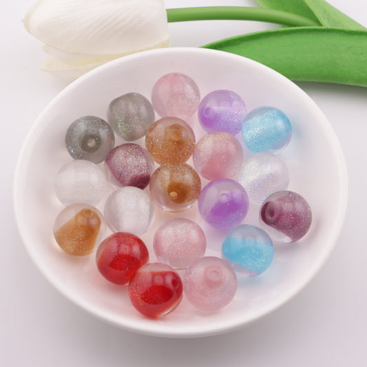 FS4917- 16mm Gold-Piercing Powder Resin Beads