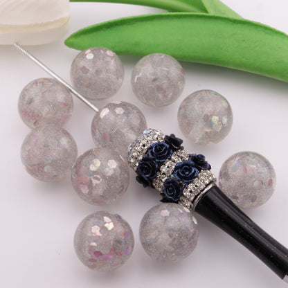 FS3538- 20mm Glitter Resin Beads