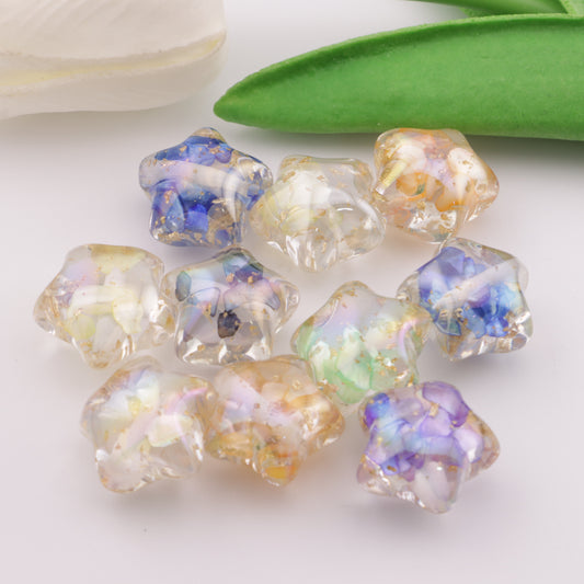 FS3755- 18×18mm Five - pointed Star Shell Resin Beads