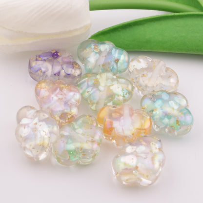 FS3754- Approximately 23×18mm Cloud Shell Gold Foil Resin Beads