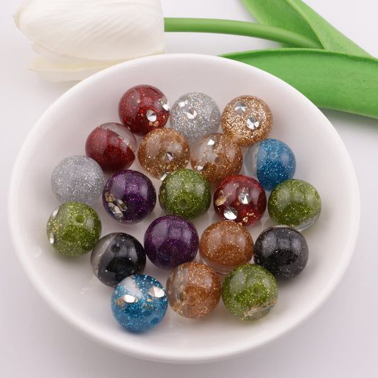 FS5487- 16mm Fine Glittering Diamond Resin Beads