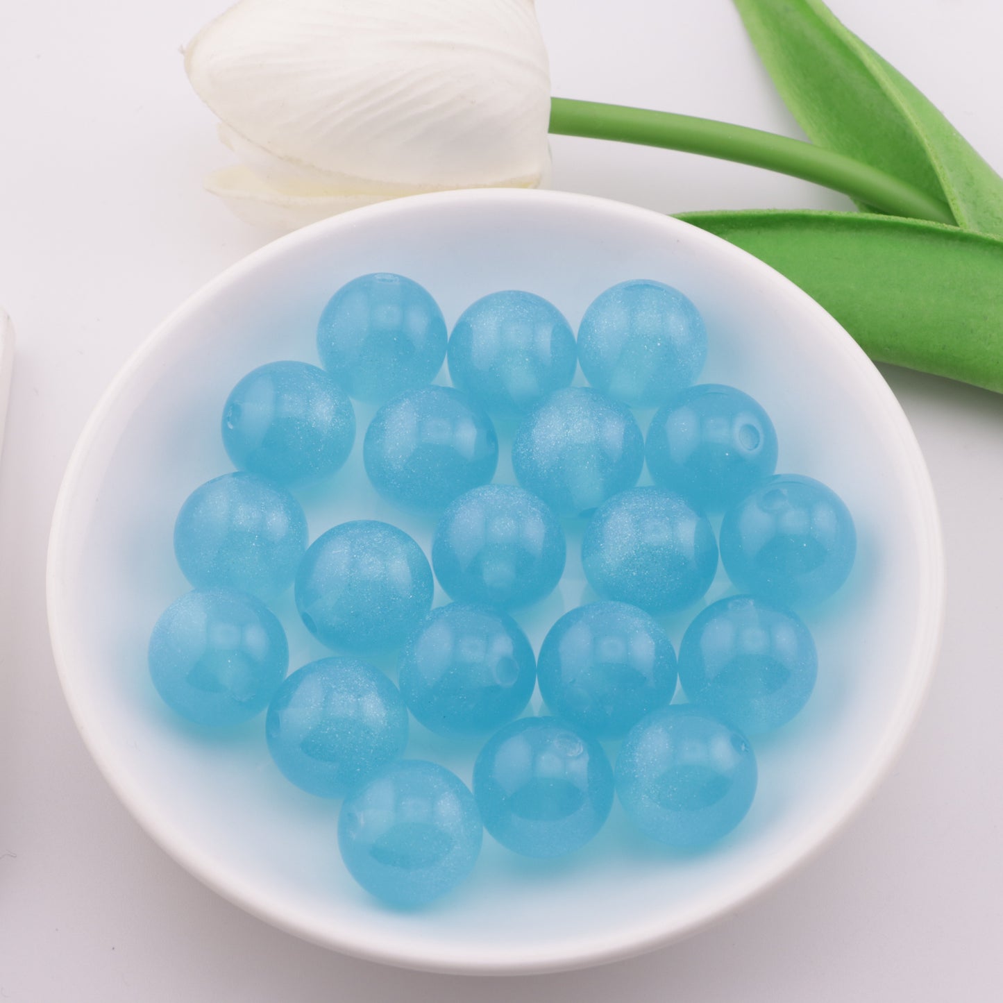 FS3541- 16mm Fine Glitter Luminescent Resin Beads