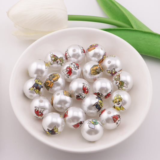FS2003- 16mm Paw Patrol Printed Pearls