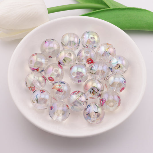 FS2001- 16mm Emoji Printed Beads
