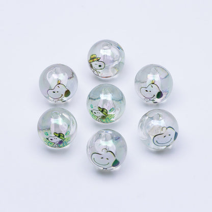FS1193-Random Mixed 16mm Clear Snoopy Acrylic Beads Fit For Beadable Pens