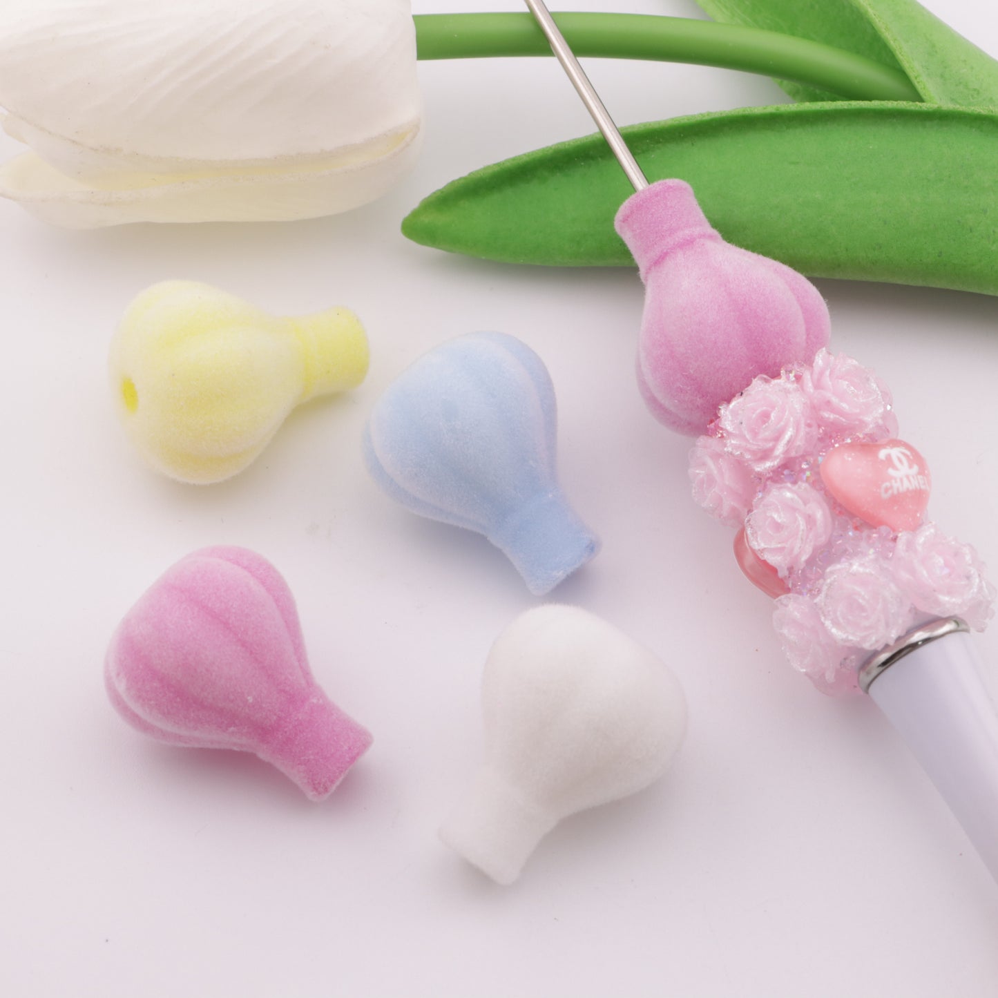 FS2321- Flocked Hot Air Balloon Beads