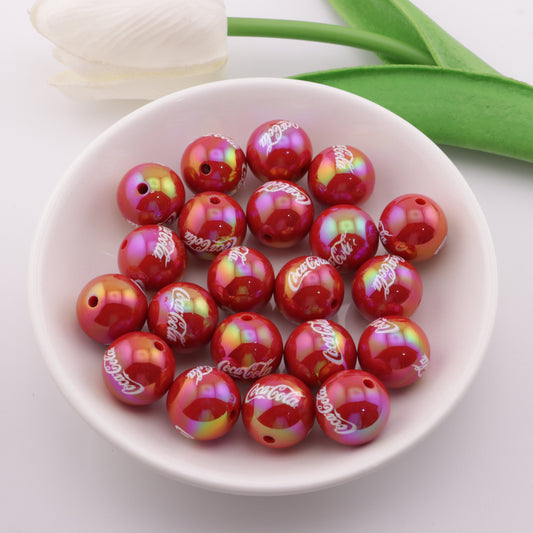 FS4264- 16mm Acrylic Resin Beads Of Coca - Cola