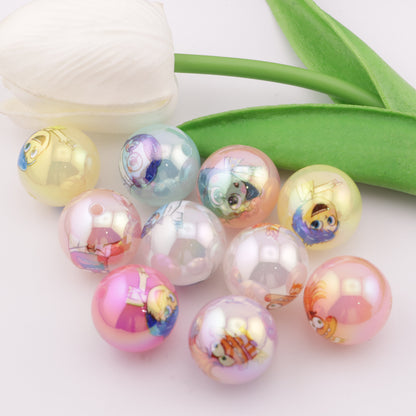 FS1191- 20mm Brainstorming Cartoon Print Beads