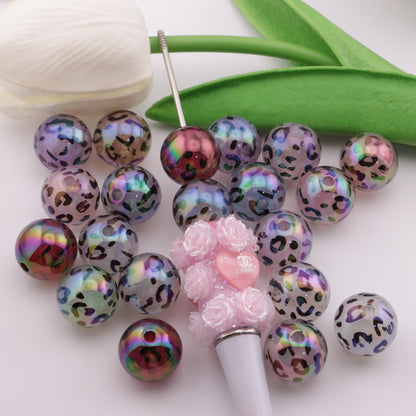 FS4299- 16mm Leopard Print Beads Luminous Glow