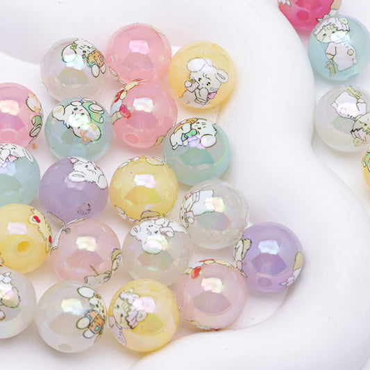 FS3875- 16mm Jelly-Colored Mixed Mikoo Acrylic Beads