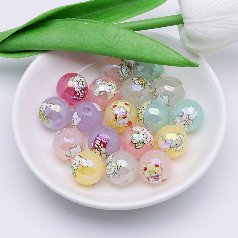 FS3875- 16mm Jelly-Colored Mixed Mikoo Acrylic Beads