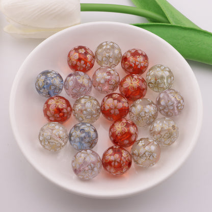 FS4207- 16mm Floral Printed Beads
