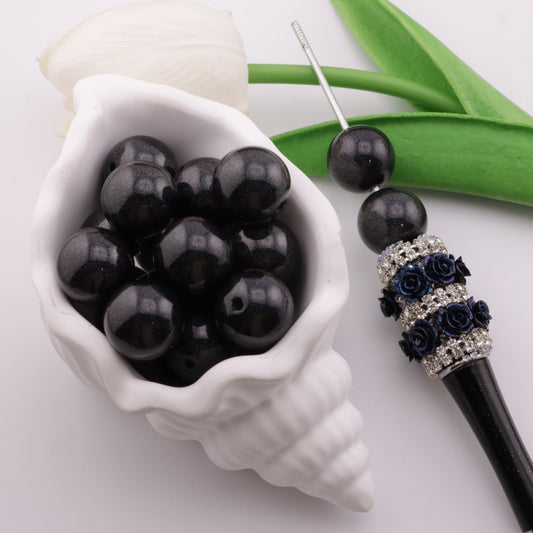 FS3127- 16mm Black Brilliant Fireworks Beads