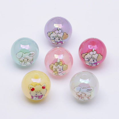 FS3875- 16mm Jelly-Colored Mixed Mikoo Acrylic Beads