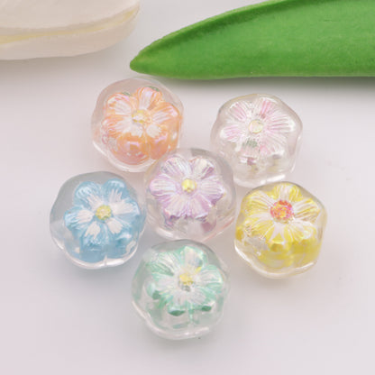 FS3752- Hand - painted Oil Painting Flowers And Resin Beads