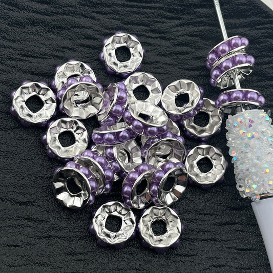 FS2360- 15mm Pearl Spacers Pearl Flat Edge Spacer Beads
