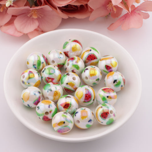 FS0548- 16mm Fruit Printed Beads