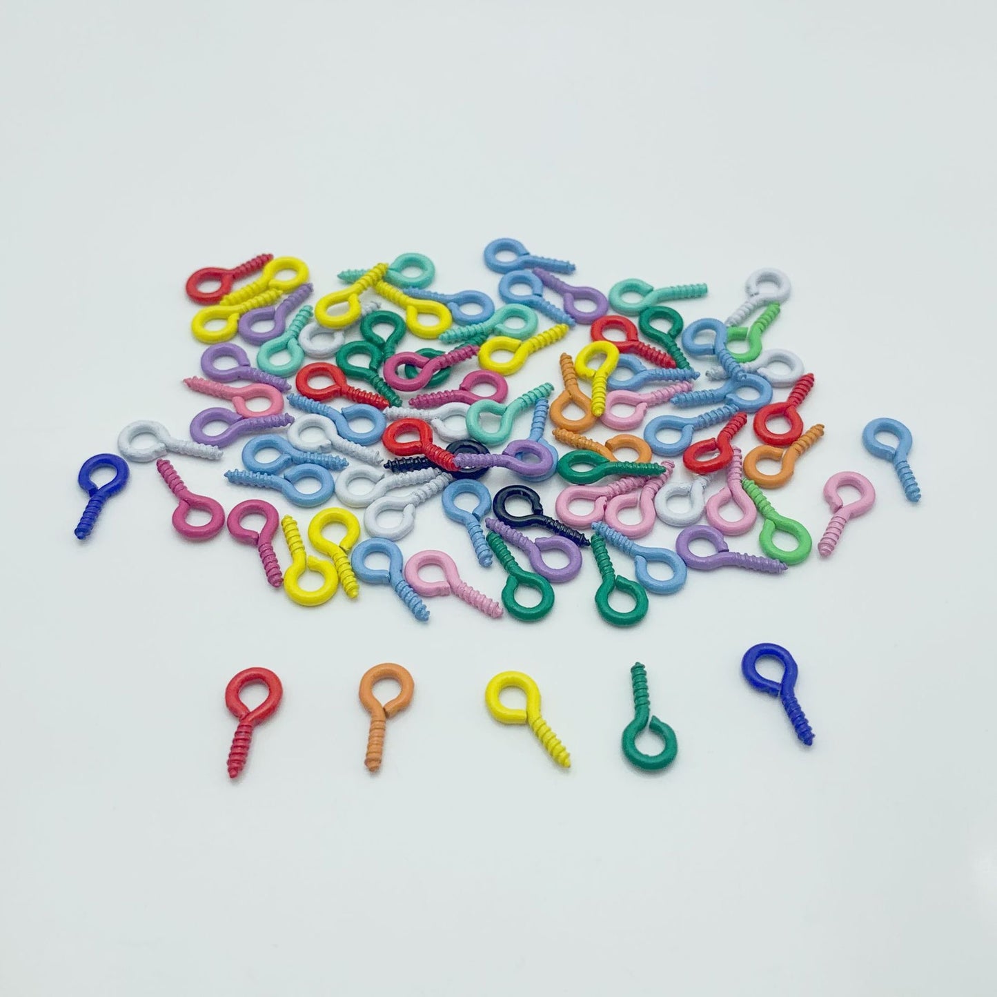 [KM2528]- 5mm*10mm Colorful Goat Horn Pin, Screw Eyes, Mixed Color