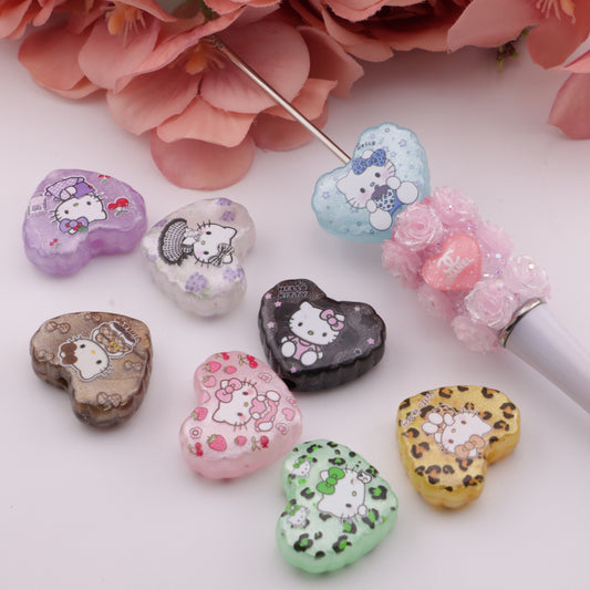 FS5050- 22*26Mm Hk Heart Beads Pearlescent Heart Beads