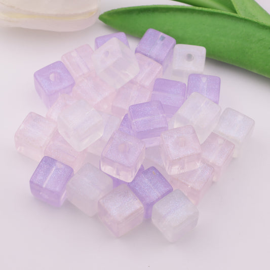 FS3825- 12✕12mm Thin Glitter Transparent Acrylic Cubes