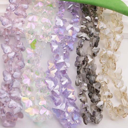 FS4579- 12*15mm 59-60 PCS/Strand Butterfly Glass Beads, Common-Color Butterfly Glass Beads