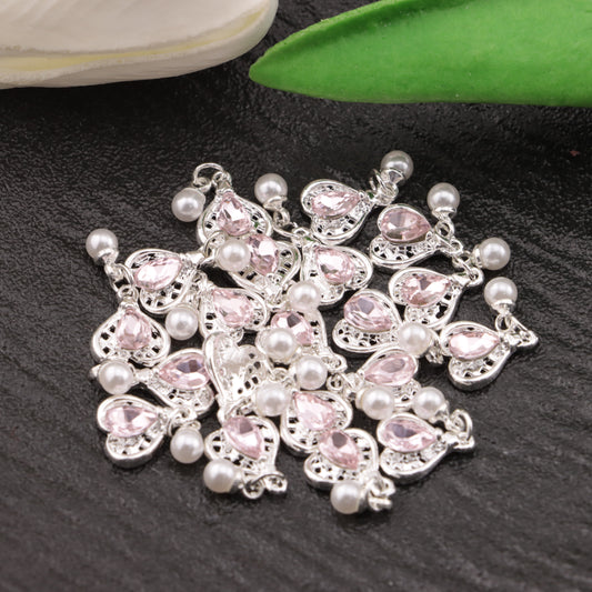 FS3802- 10×21mm Alloy Heart-Shaped Nail Rhinestones