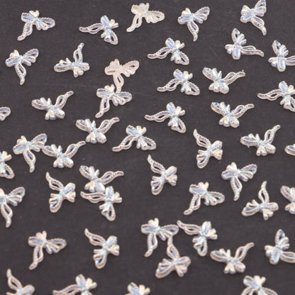 FS5568- AB White Bows Charms Colorful Electroplated Color Bow Stickers