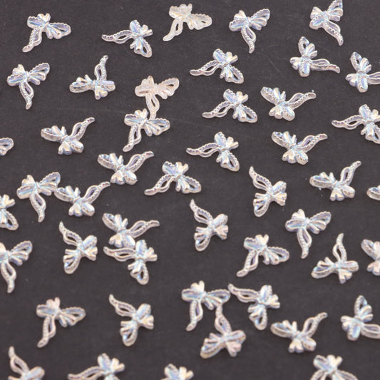 FS5568- AB White Bows Charms Colorful Electroplated Color Bow Stickers
