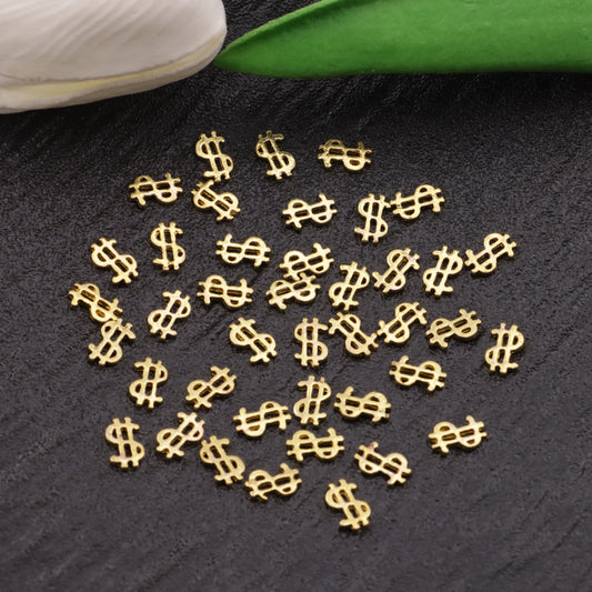 FS4814- 6mm $ Symbol Alloy Nail Stickers