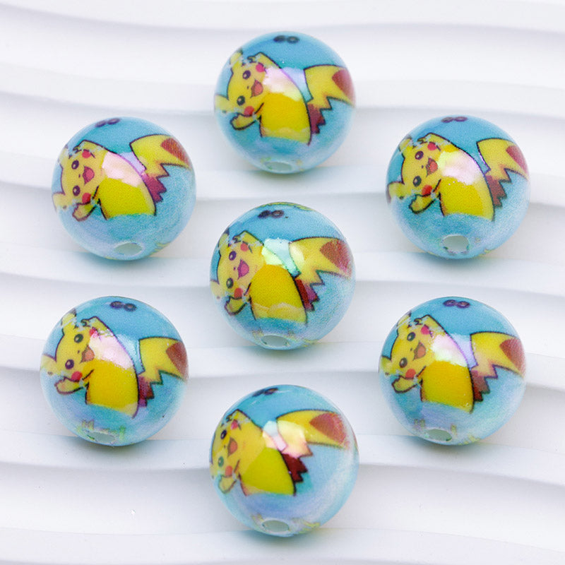FS4293- 16mm Pikachu Glow-In-The-Dark Beads