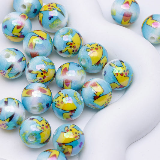 FS4293- 16mm Pikachu Glow-In-The-Dark Beads