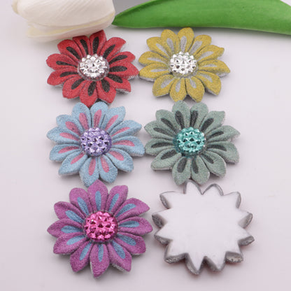 FS5266- 45mm Two - Color Sunflower Charms Double - Colored Sunflower Patches