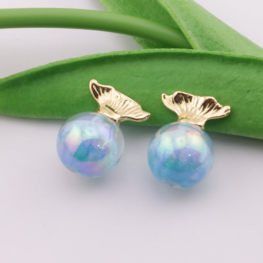 FS4033- 18K Gold Fish Tail Pin (For Half-Hole Beads)