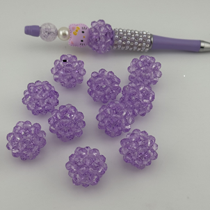 16MM Clear Purple Spherical Glass Beads Fit For Beadable Pens