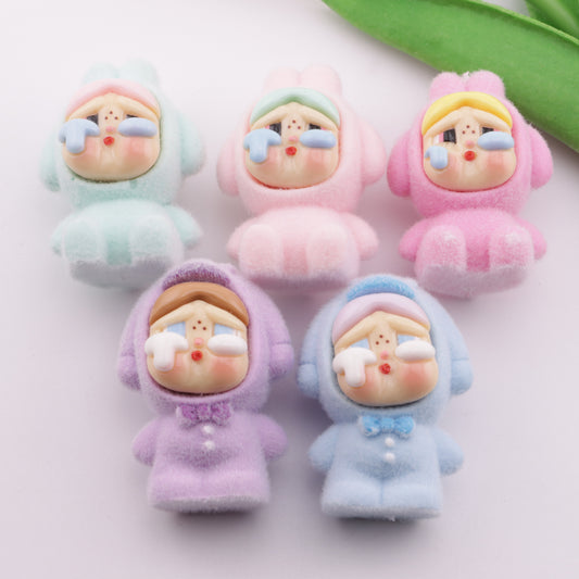 FS5557- Crying Baby Flocked Resin Beads (Through Hole)