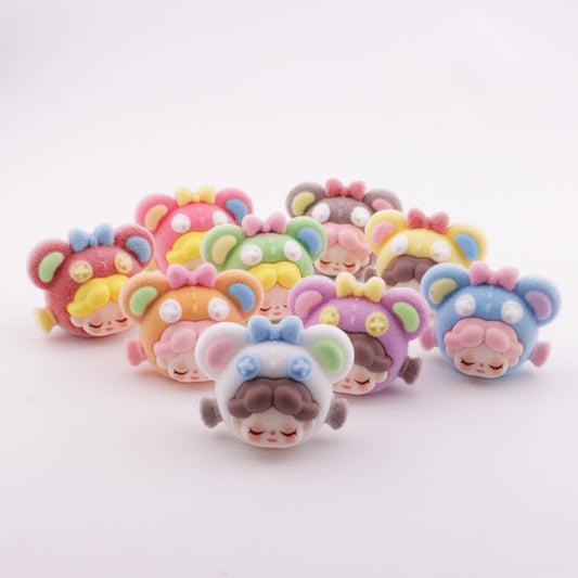 FS5581- 9PCS/Set Charms Wendy Colorful Teddy Bear Head Ornaments
