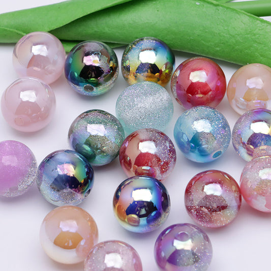 FS1247- 16Mm UV Fine Glitter Gradient Acrylic Beads